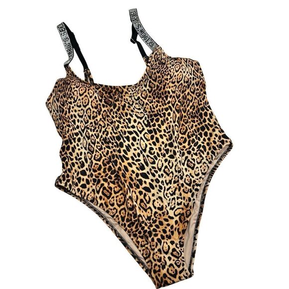 NWT VICTORIA'S SECRET Shine Strap Vardia One-piece Swimsuit Animal Print XL - Picture 2 of 8